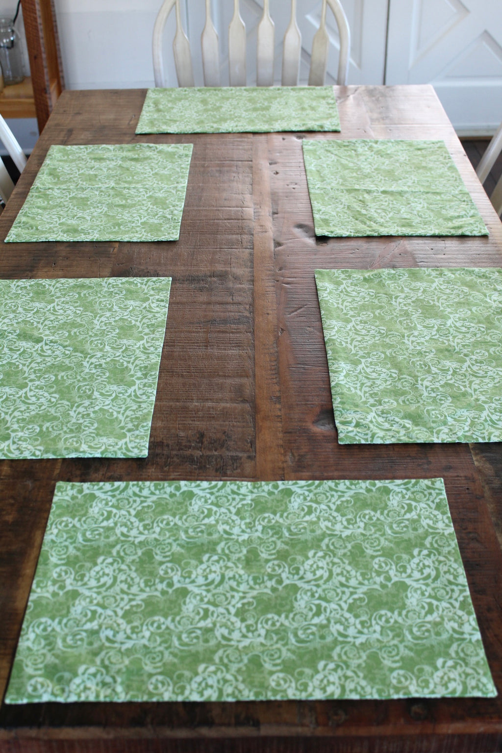 Green Damask Placemats