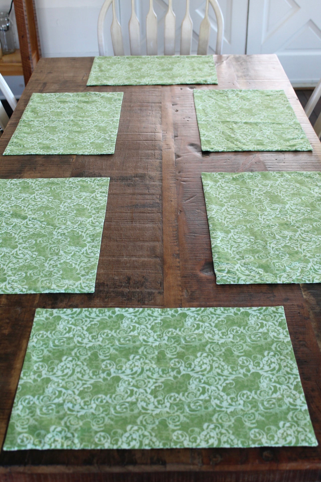 Green Damask Placemats