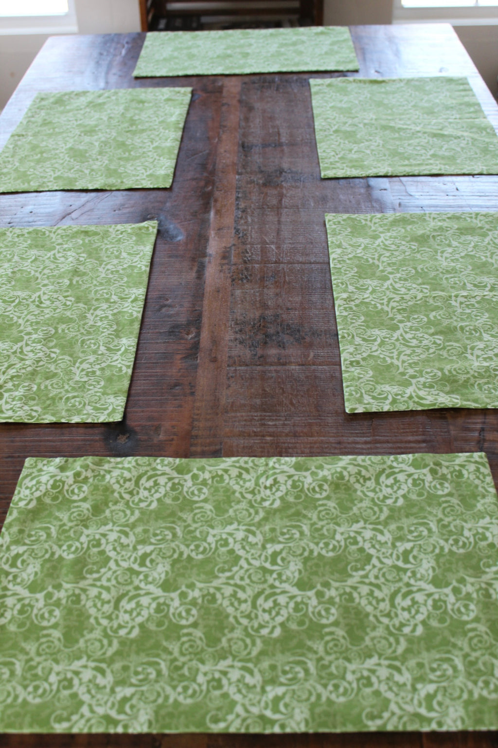 Green Damask Placemats