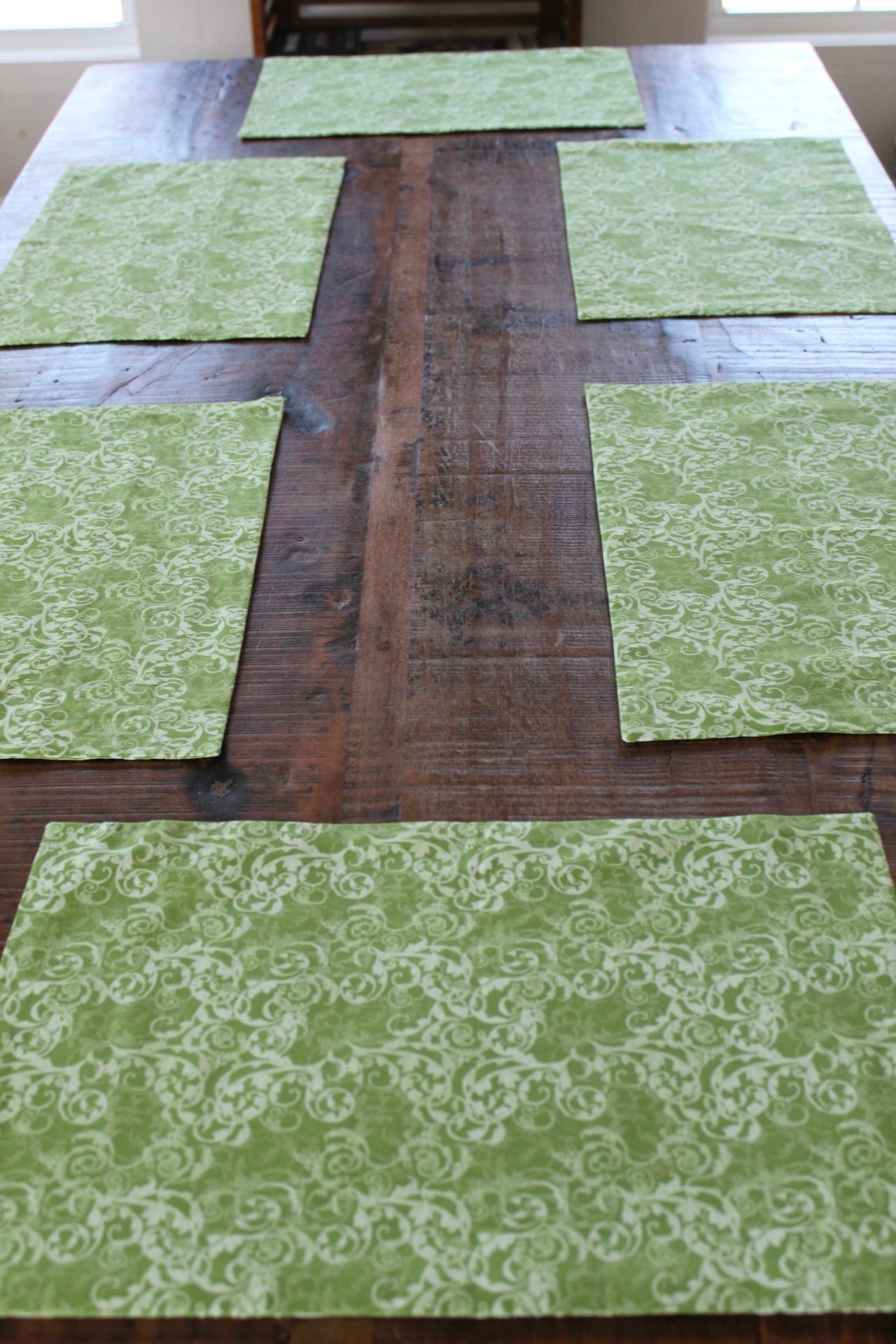 Green Damask Placemats