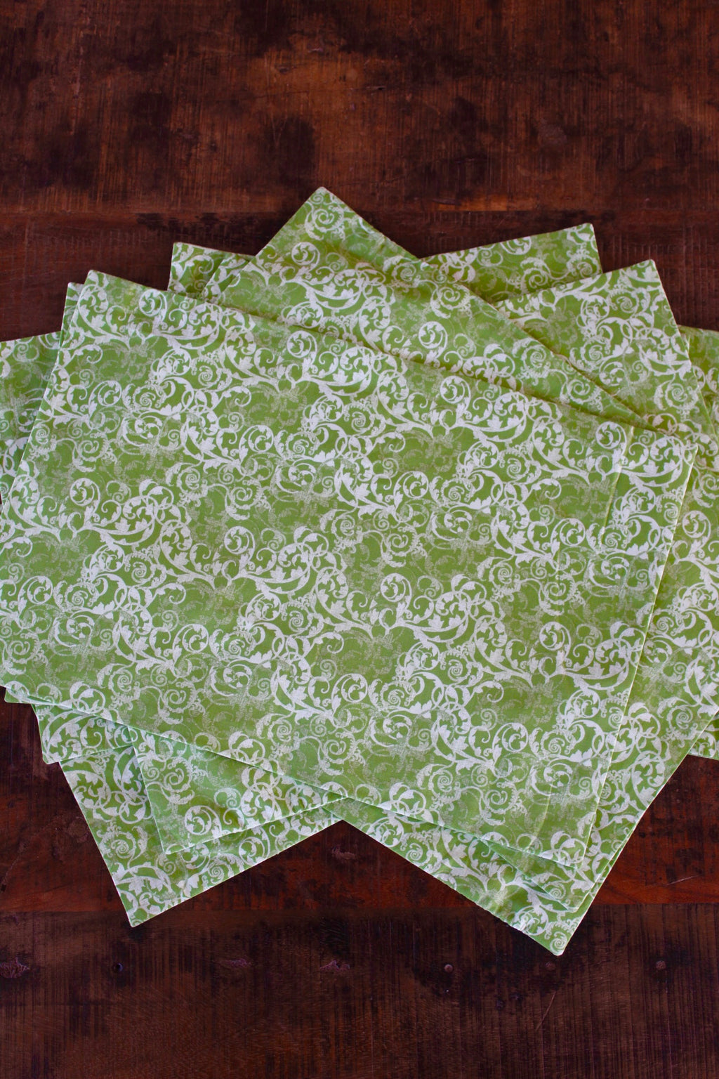 Green Damask Placemats