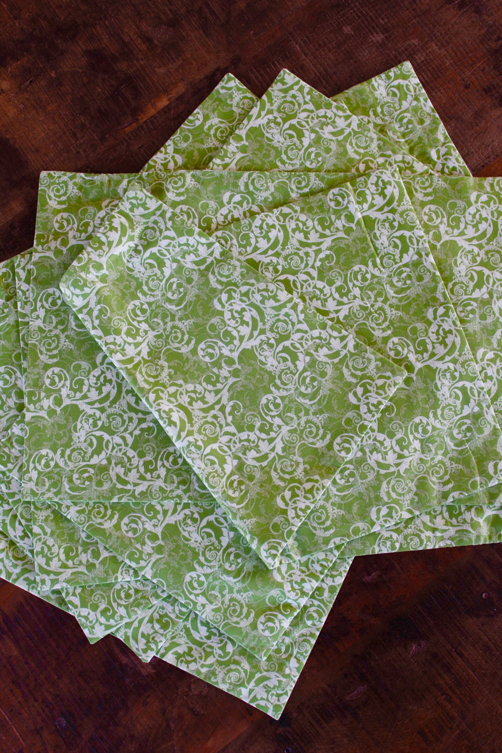 Green Damask Placemats