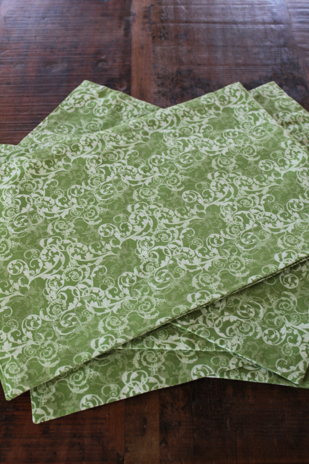Green Damask Placemats