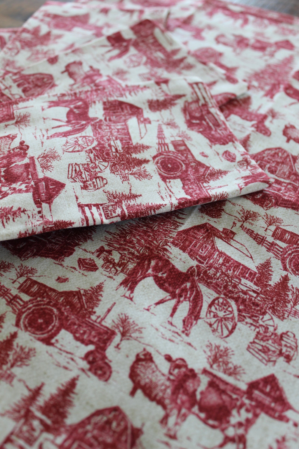 Red Toile Christmas Napkins