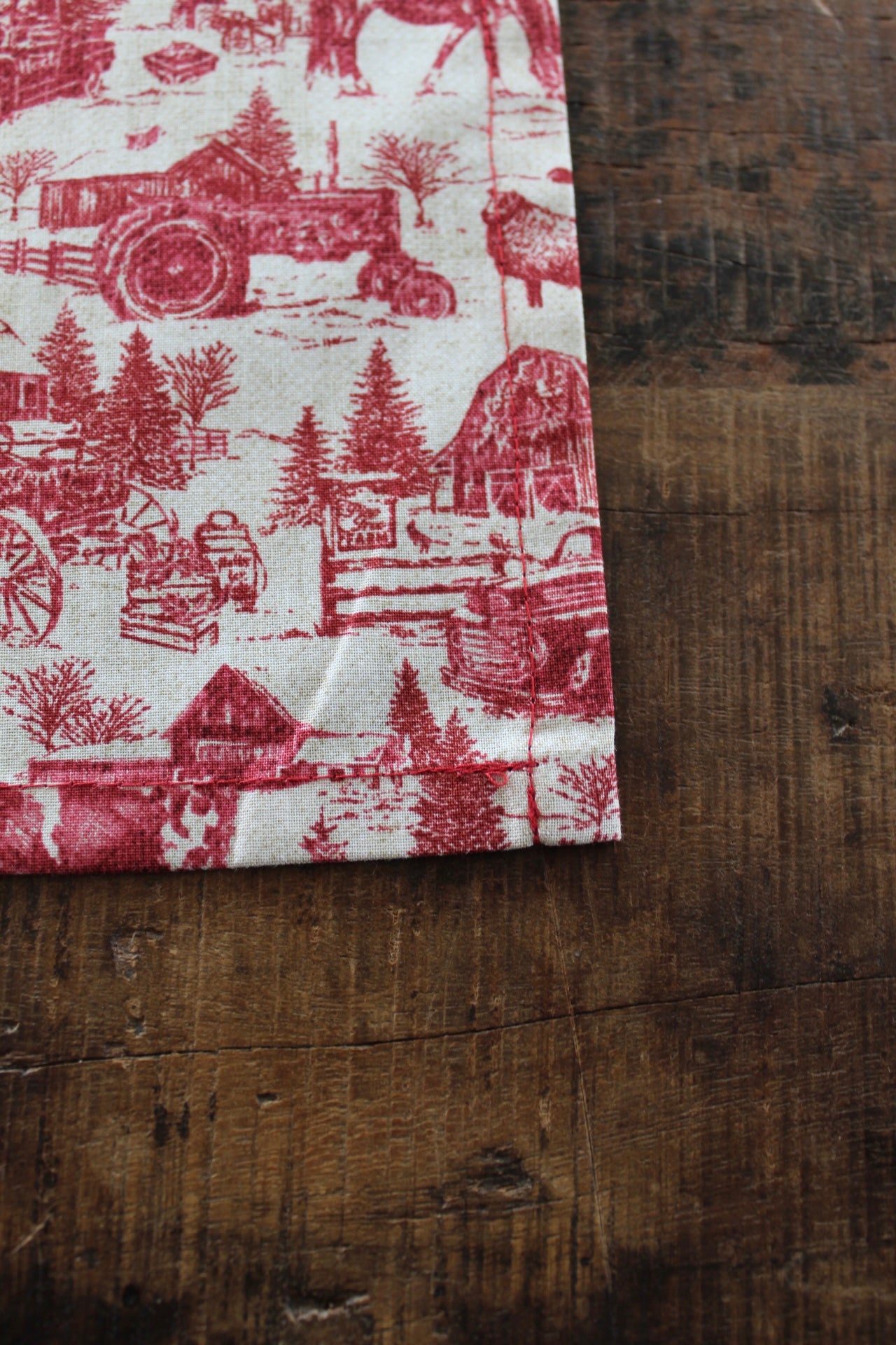 Red Toile Christmas Napkins