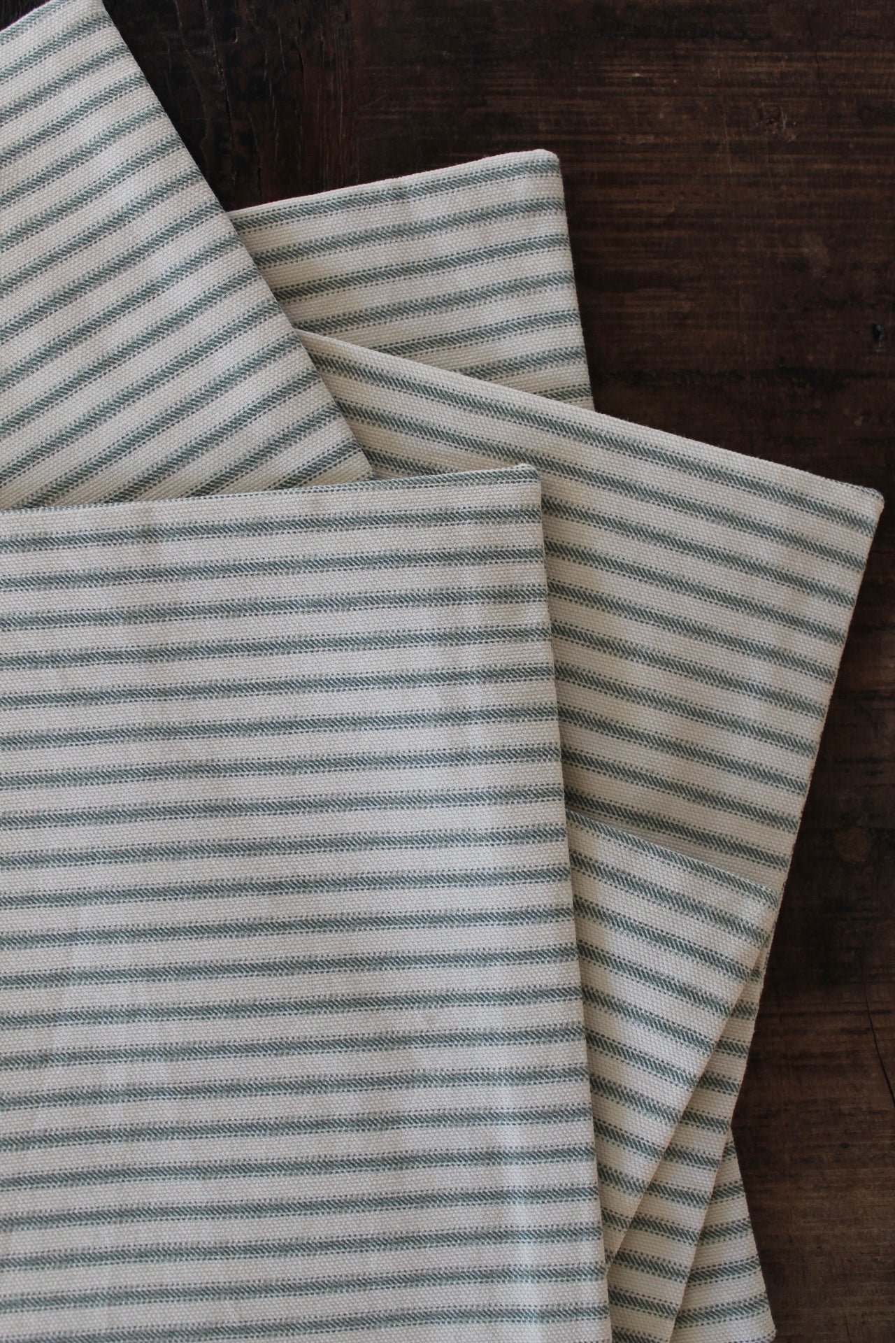 Beige and Green Striped Placemats