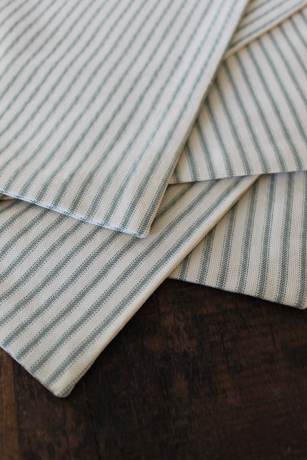Beige and Green Striped Placemats