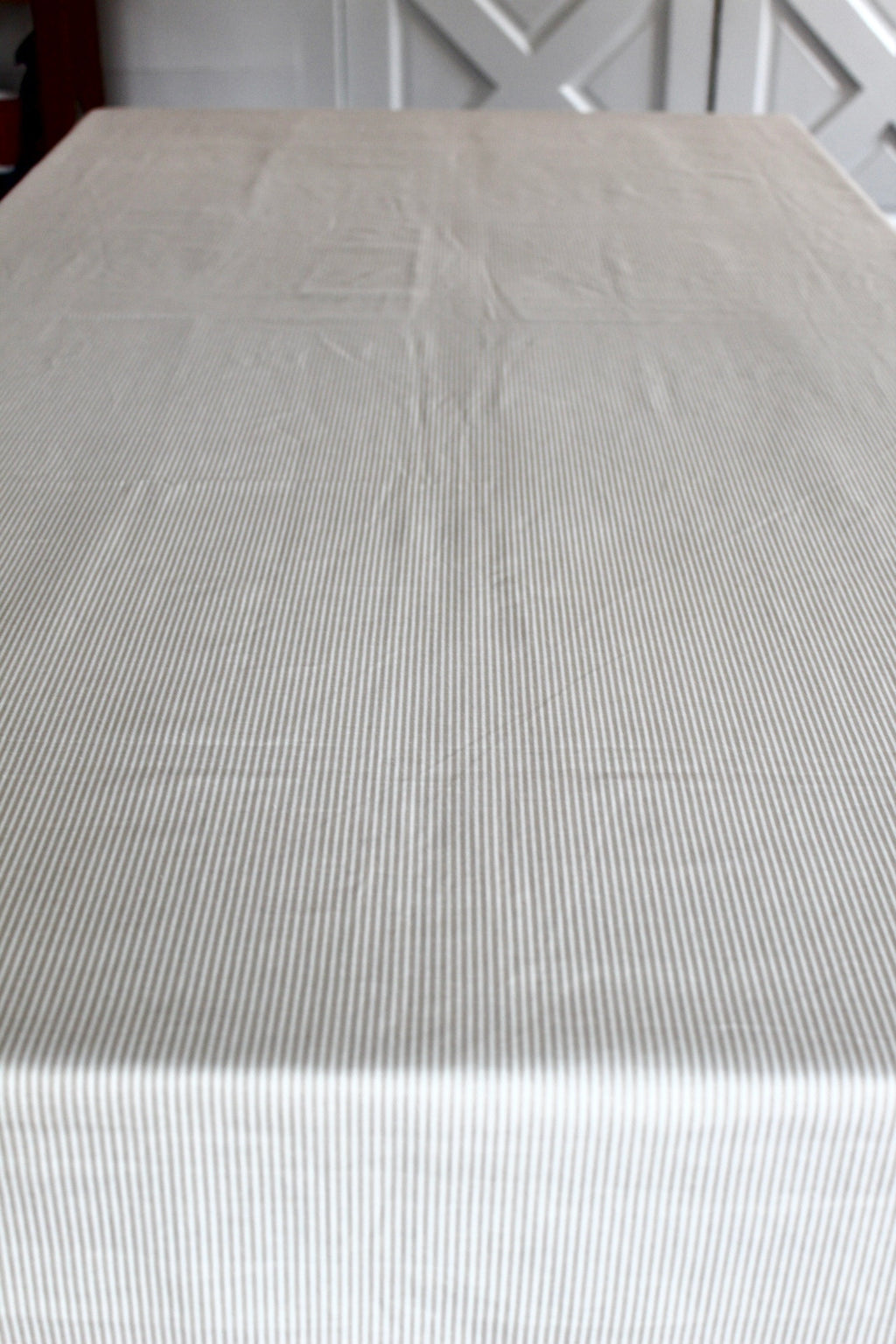 Beige Striped Tablecloth