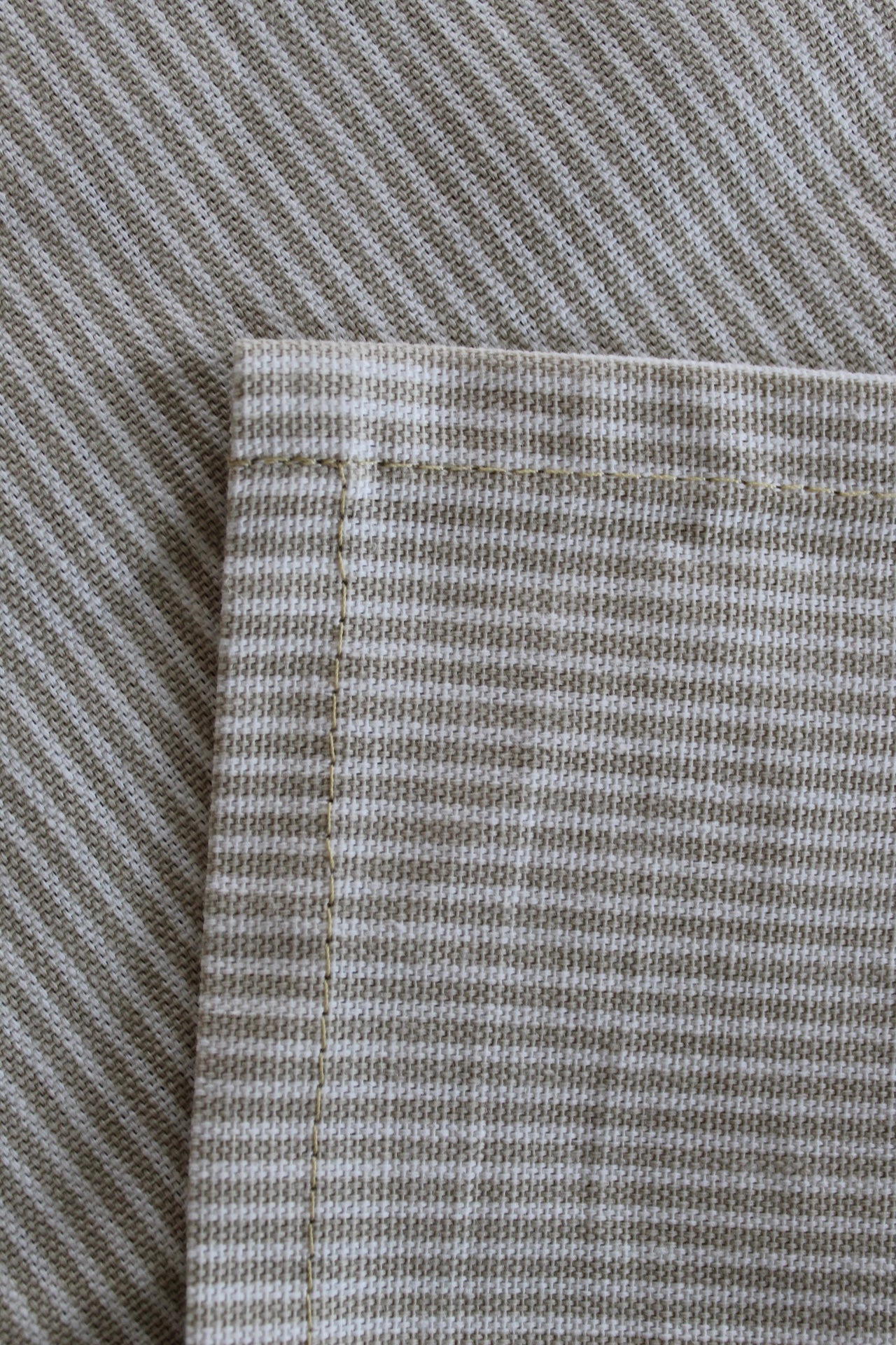 Beige Striped Tablecloth