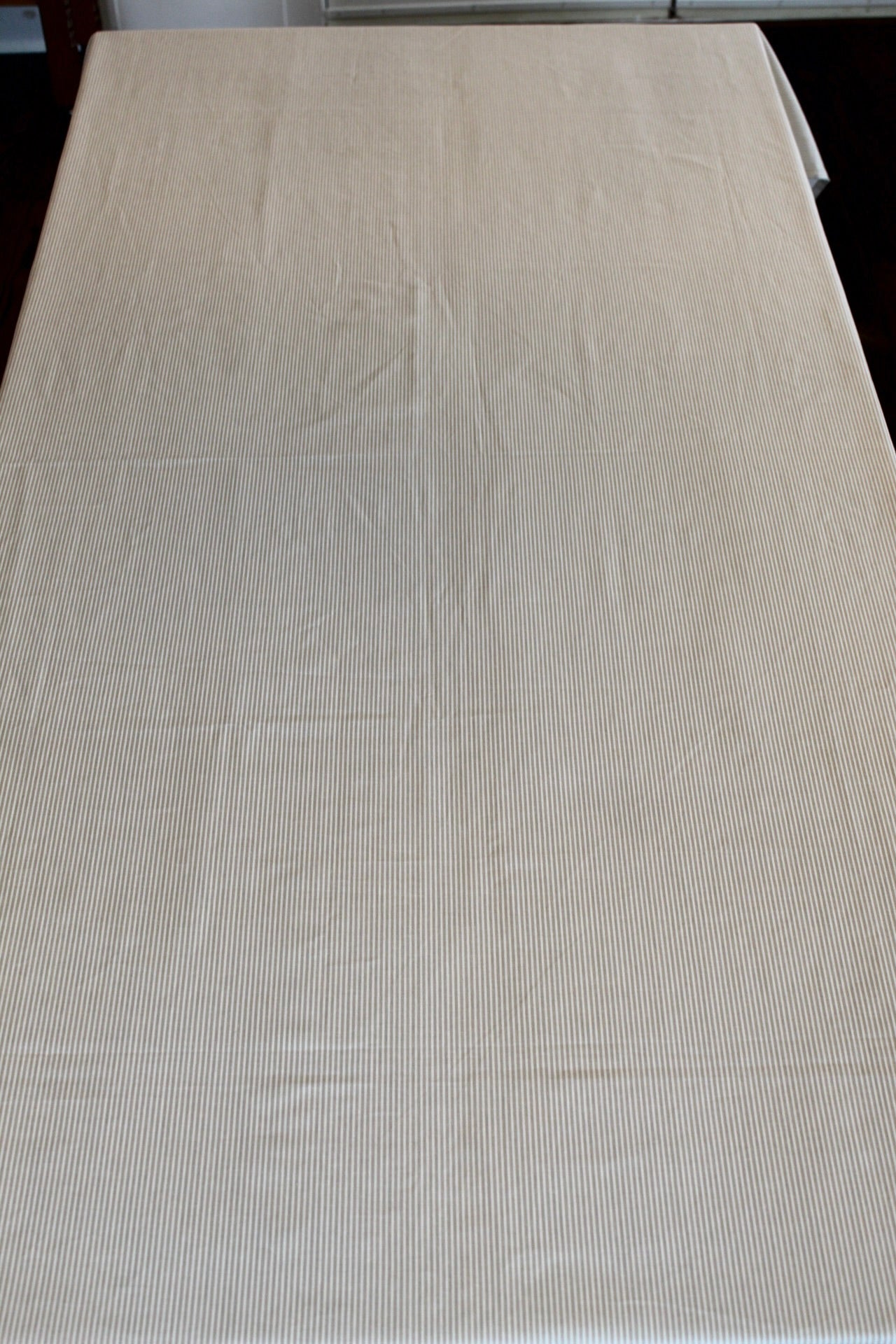 Beige Striped Tablecloth